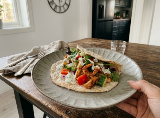 Kryddig tacokyckling i eget&nbsp;tacobröd